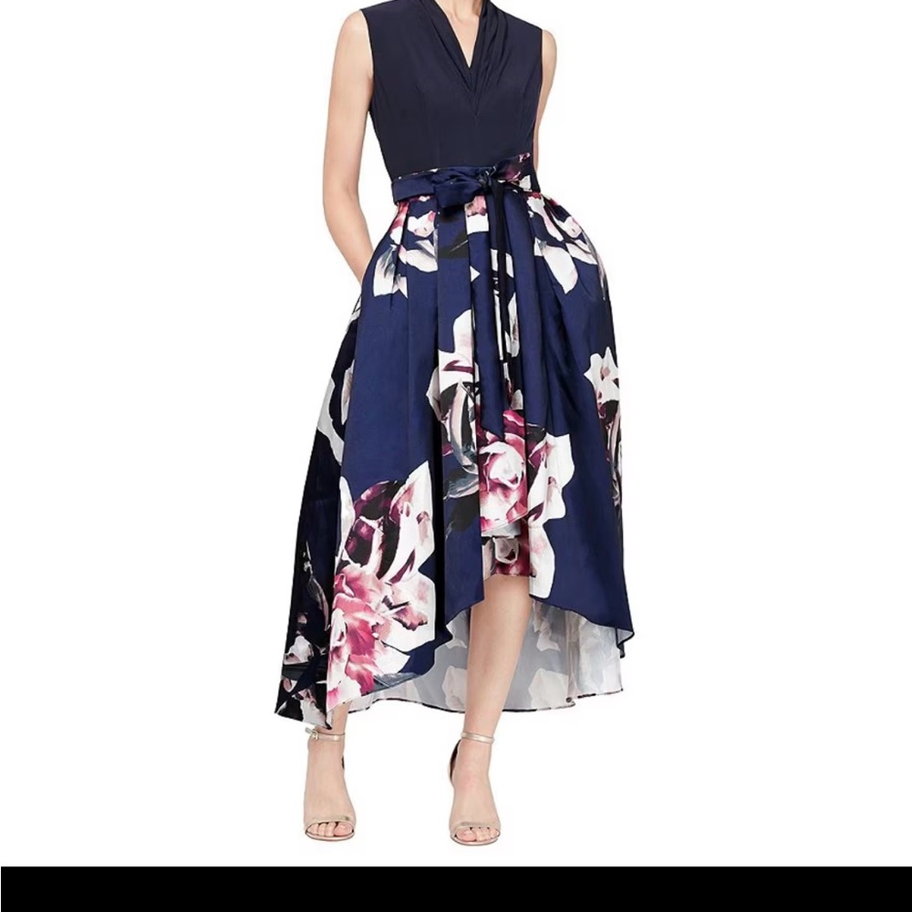 Ignite Evenings Cocktail Dress Navy Floral